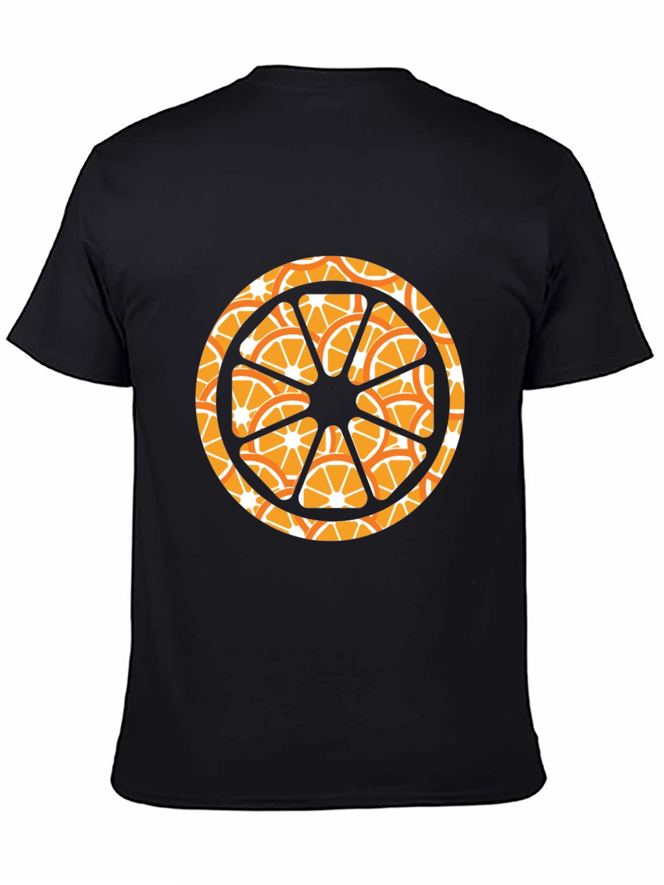 Orange Slice Graphic Black T-Shirt