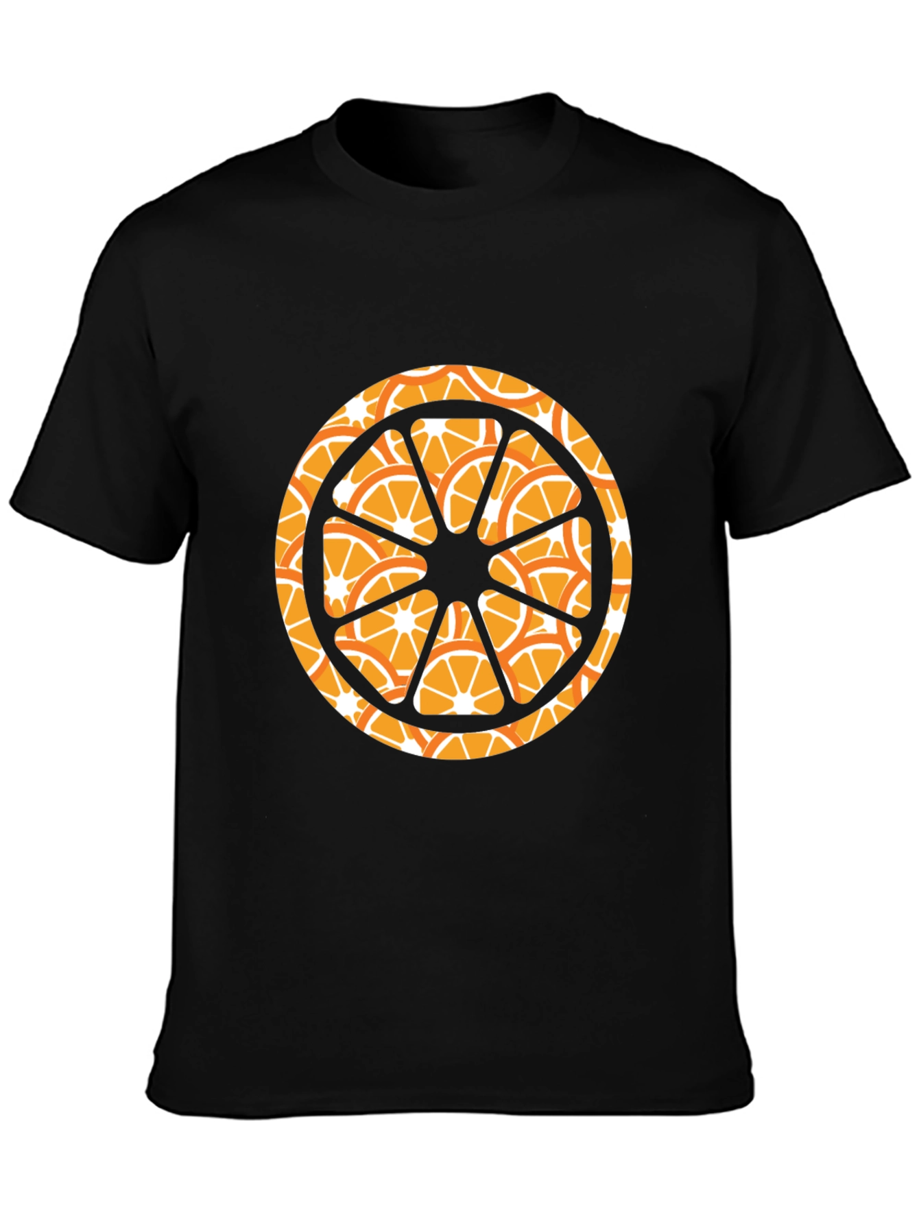 Orange Slice Graphic Black T-Shirt