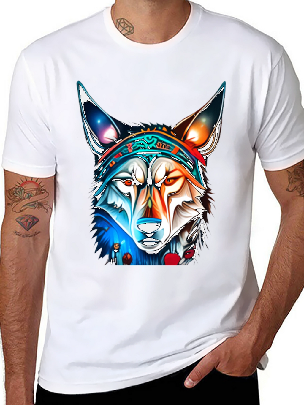Wolf Graphic Tee - Vivid Art Print