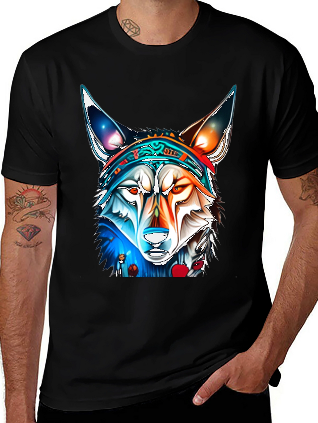 Wolf Graphic Tee - Vivid Art Print