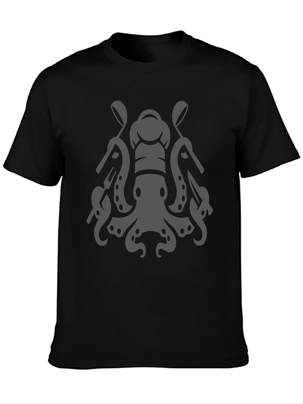 Chef Octopus Graphic Tee - Black Cotton Blend