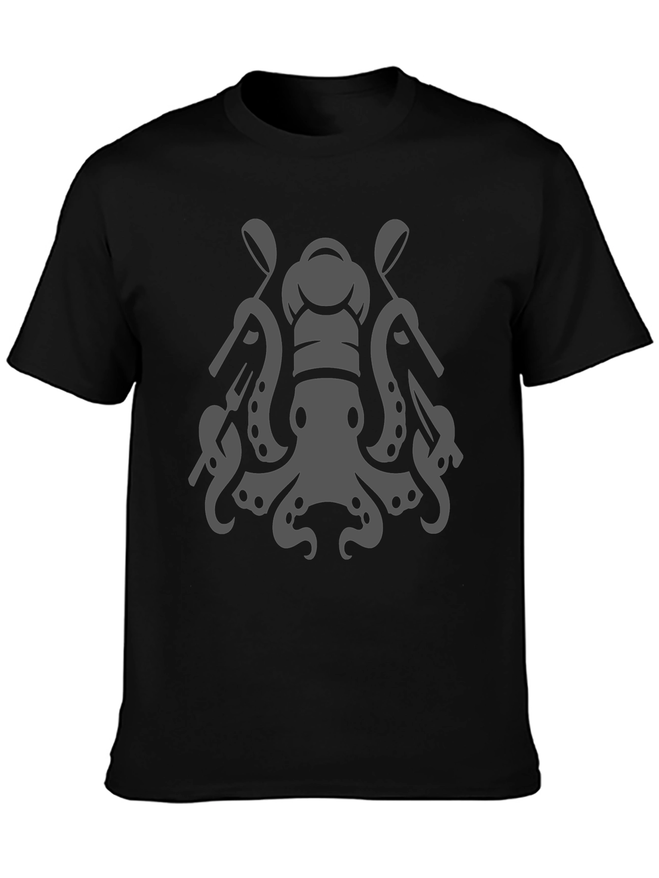 Chef Octopus Graphic Tee - Black Cotton Blend