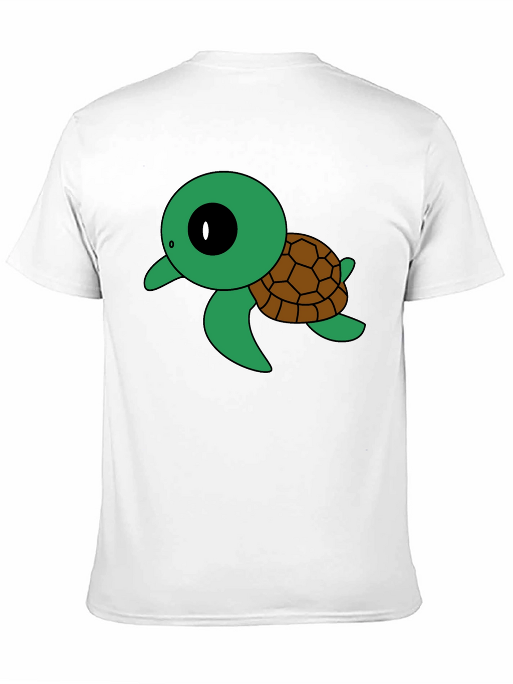 Cute Turtle Graphic Tee - Black Cotton T-Shirt