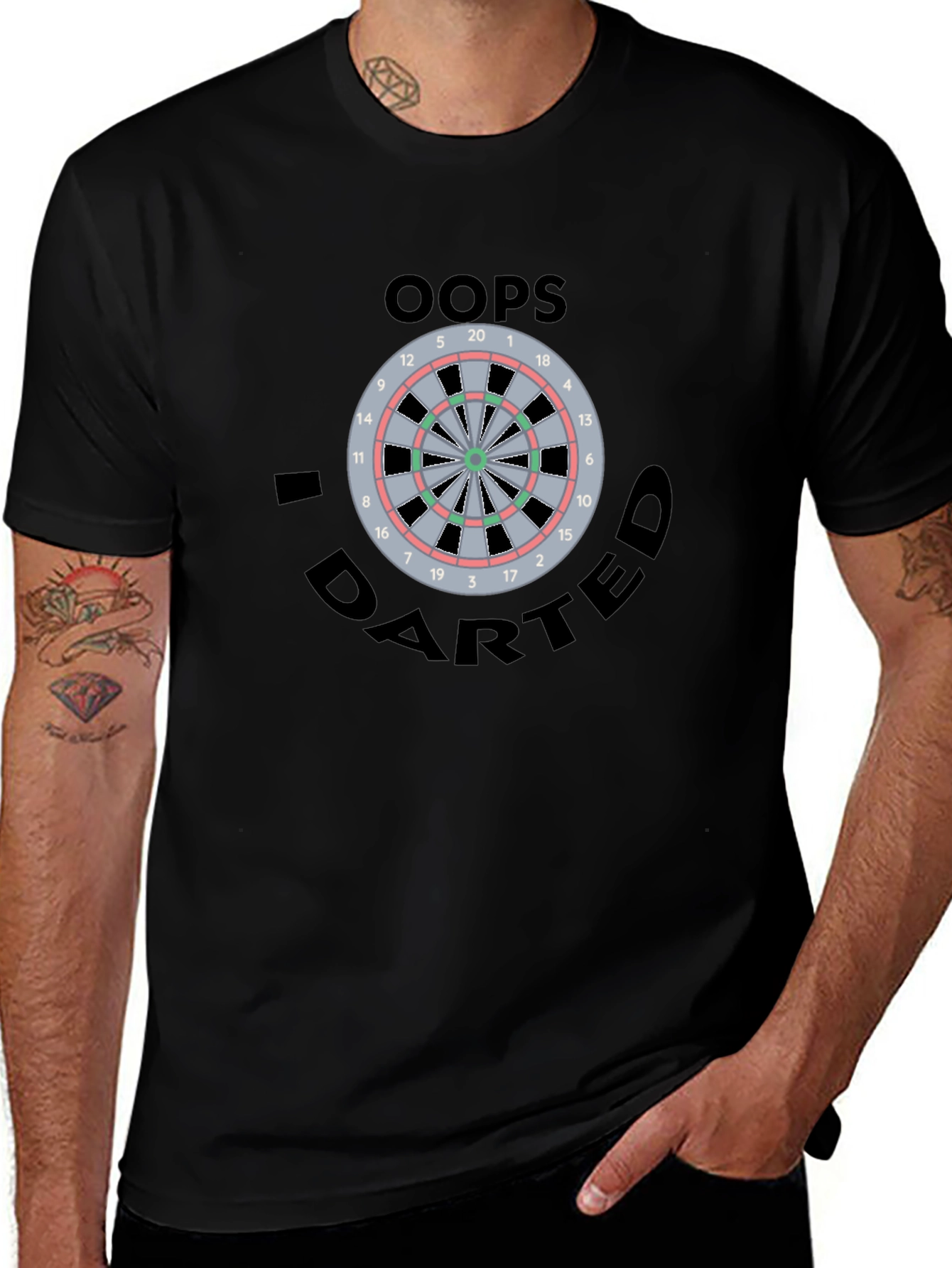 Oops I Darted T-Shirt - Novelty Dartboard Graphic Tee