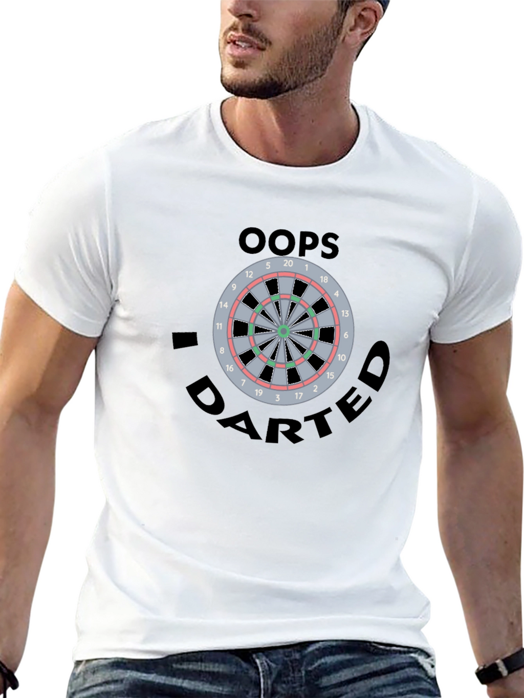 Oops I Darted T-Shirt - Novelty Dartboard Graphic Tee