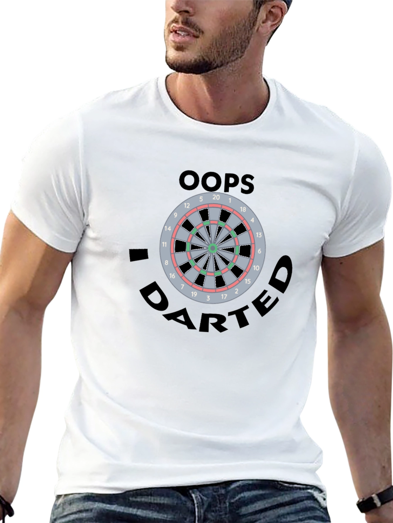 Oops I Darted T-Shirt - Novelty Dartboard Graphic Tee