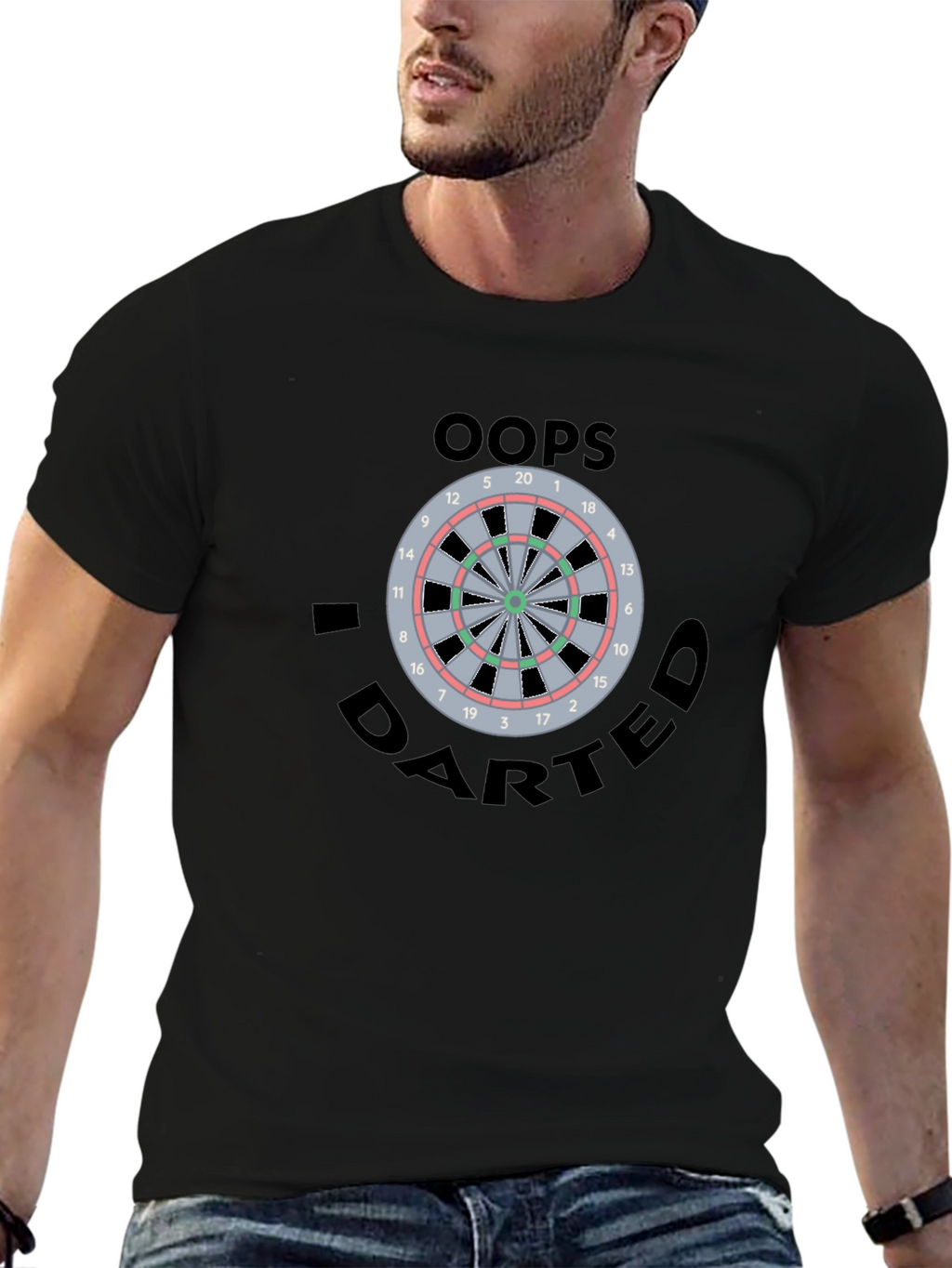 Oops I Darted T-Shirt - Novelty Dartboard Graphic Tee