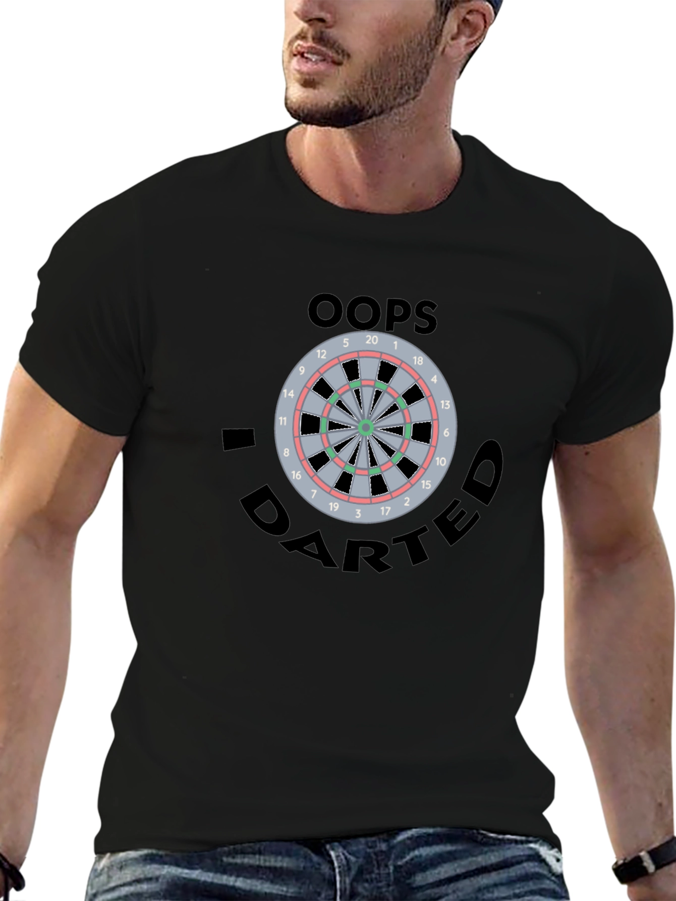 Oops I Darted T-Shirt - Novelty Dartboard Graphic Tee