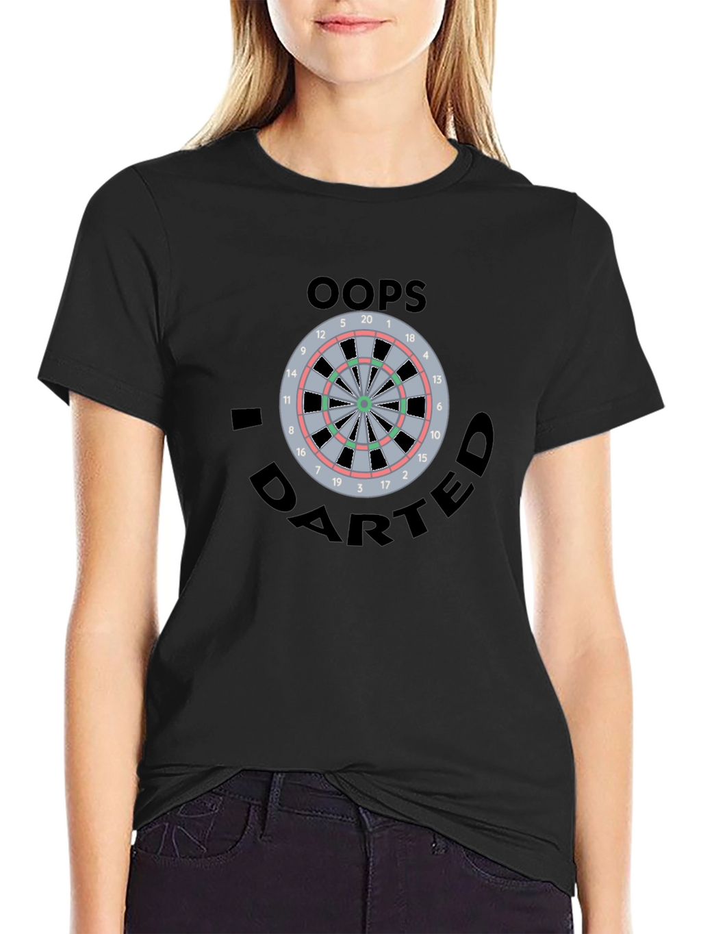 Oops I Darted T-Shirt - Novelty Dartboard Graphic Tee