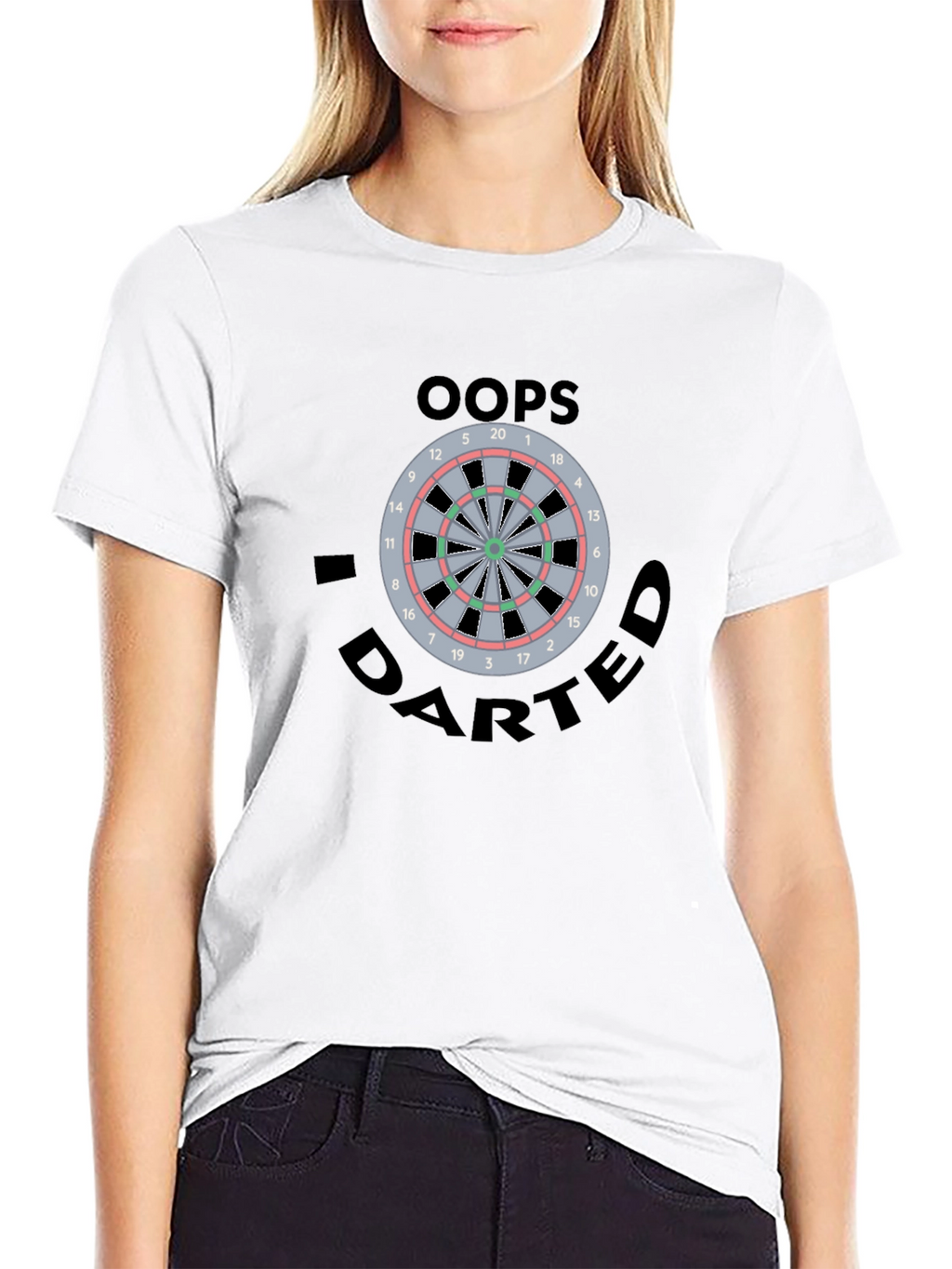 Oops I Darted T-Shirt - Novelty Dartboard Graphic Tee