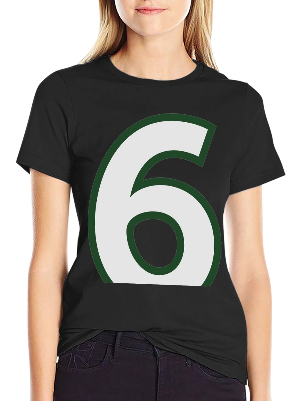 Number 6 Graphic Tee - Black Cotton Blend