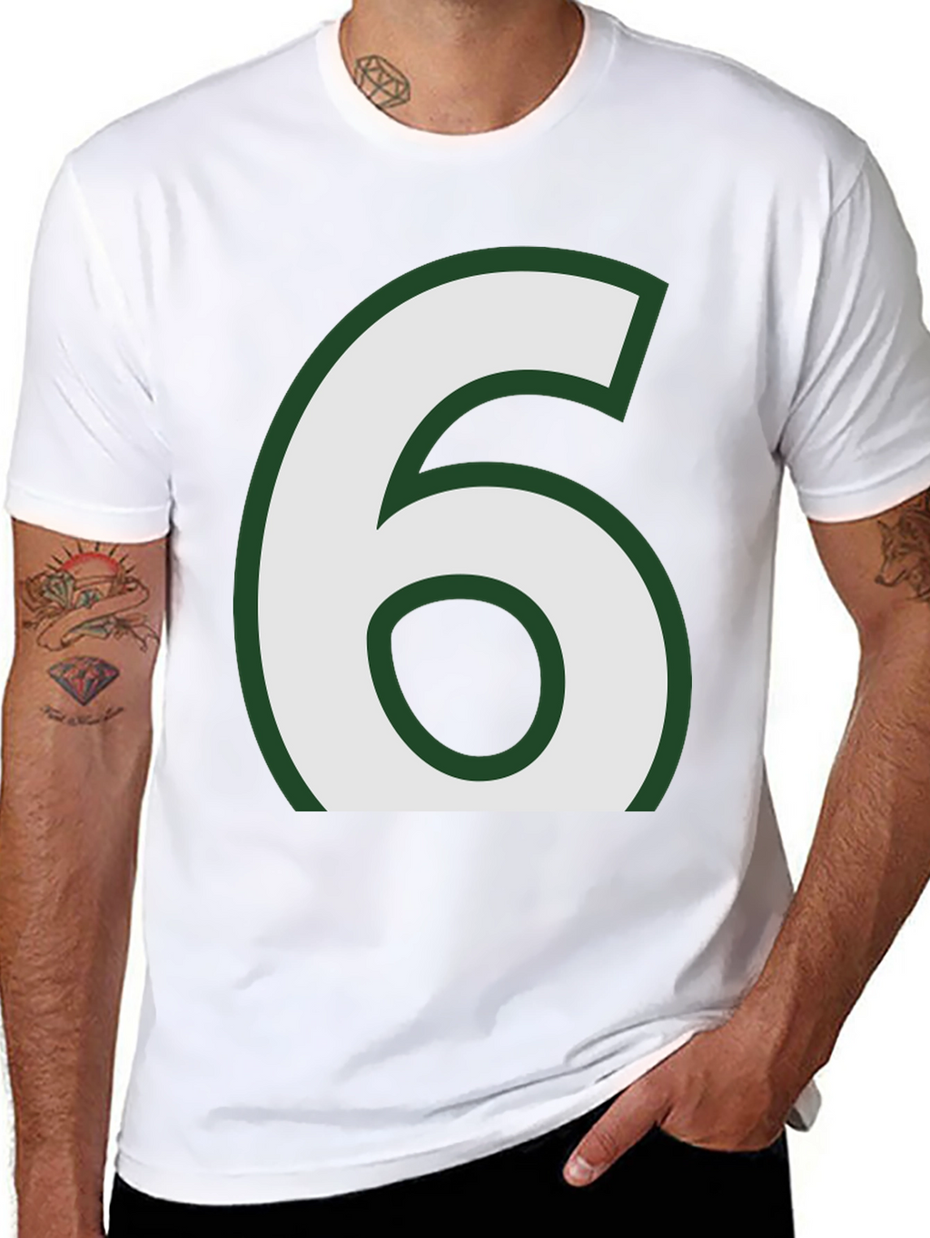 Number 6 Graphic Tee - Black Cotton Blend