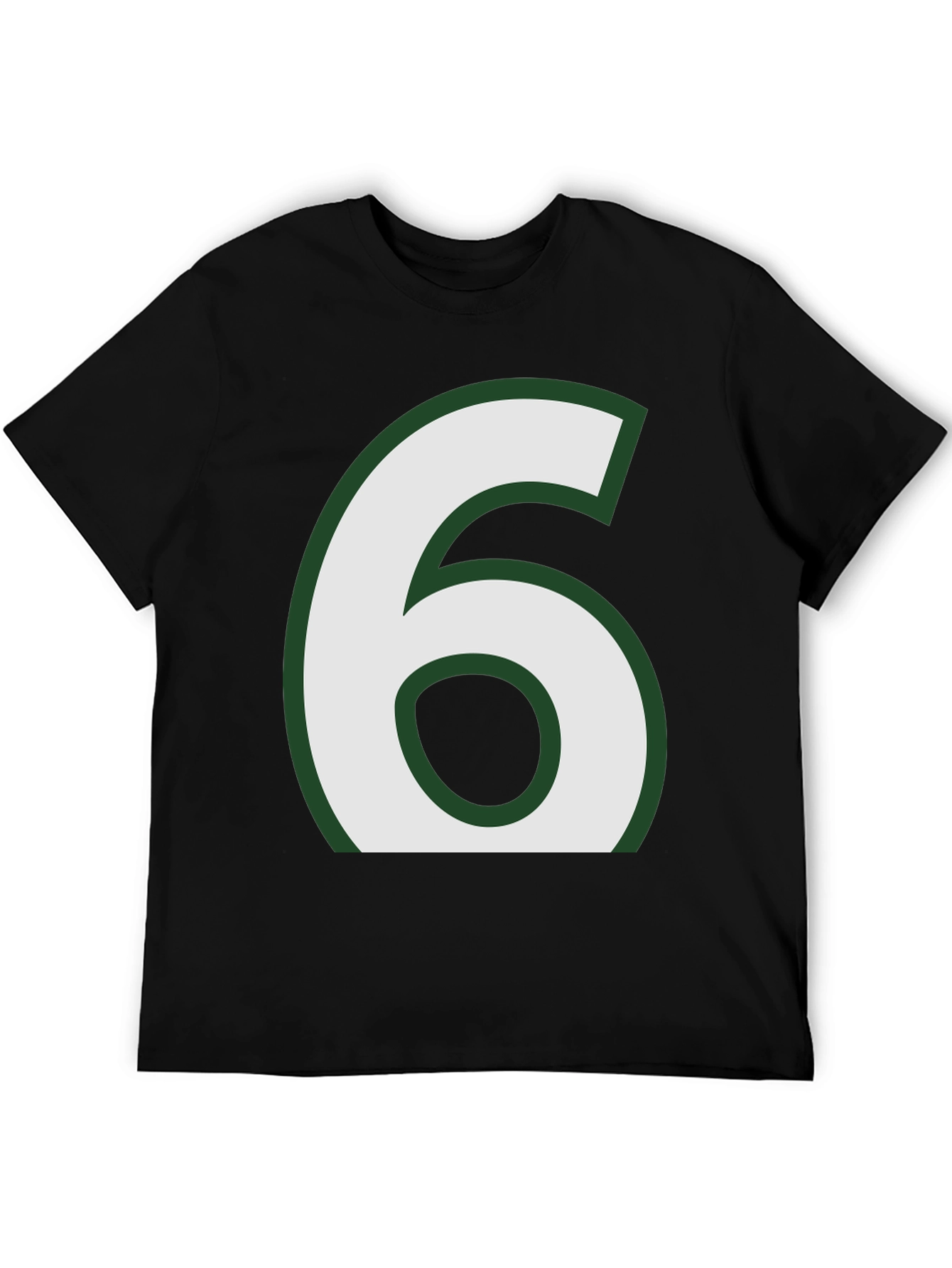 Number 6 Graphic Tee - Black Cotton Blend