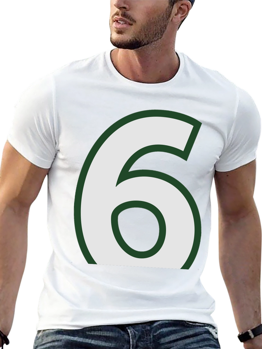 Number 6 Graphic Tee - Black Cotton Blend