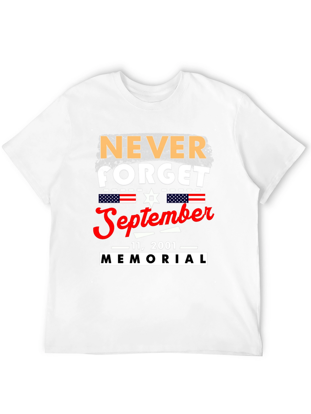 Never Forget 9/11 Memorial Graphic T-Shirt