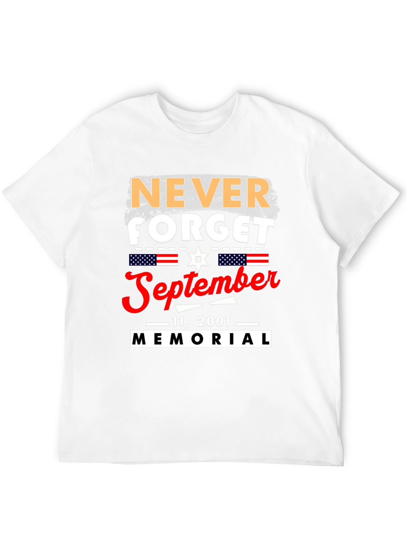 Never Forget 9/11 Memorial Graphic T-Shirt
