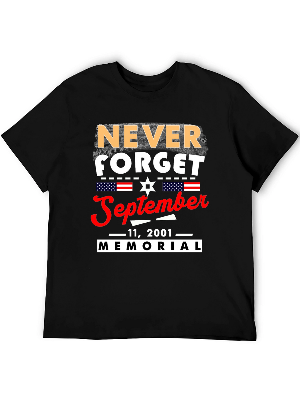 Never Forget 9/11 Memorial Graphic T-Shirt