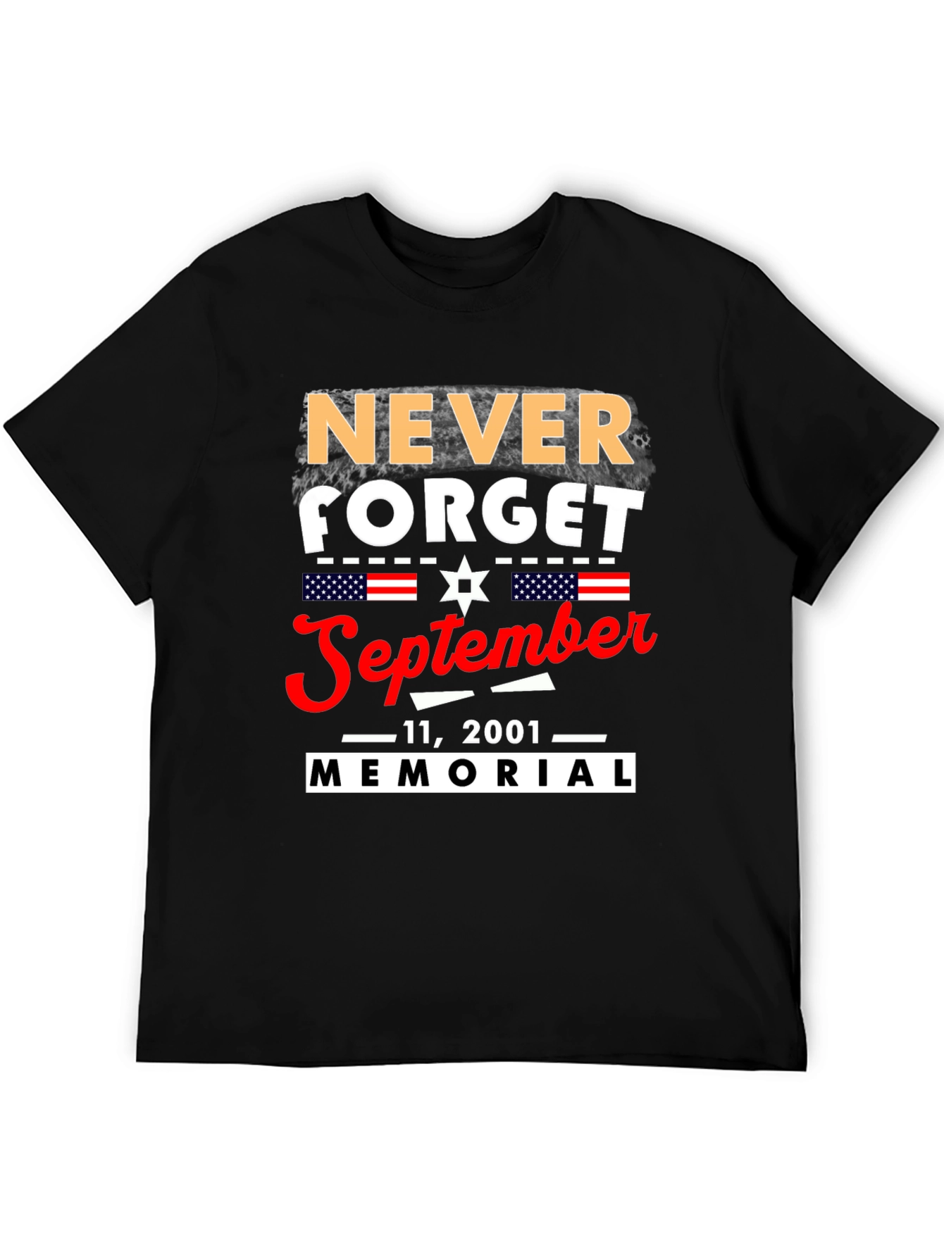 Never Forget 9/11 Memorial Graphic T-Shirt