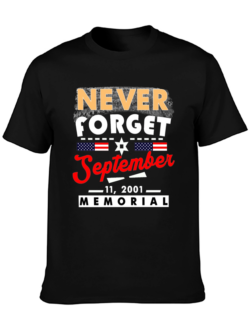 Never Forget 9/11 Memorial Graphic T-Shirt