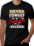 Never Forget 9/11 Memorial Graphic T-Shirt