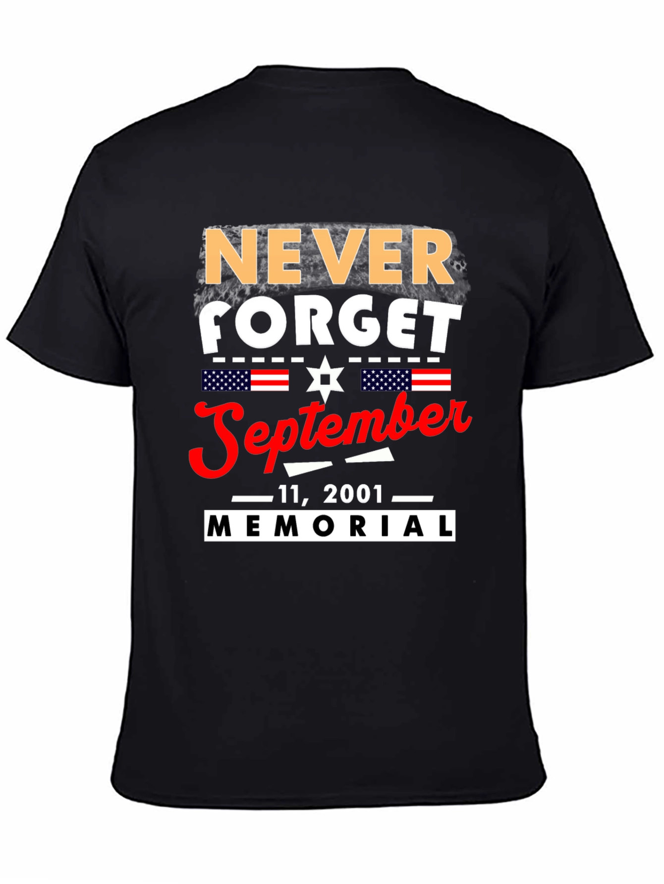 Never Forget 9/11 Memorial Graphic T-Shirt