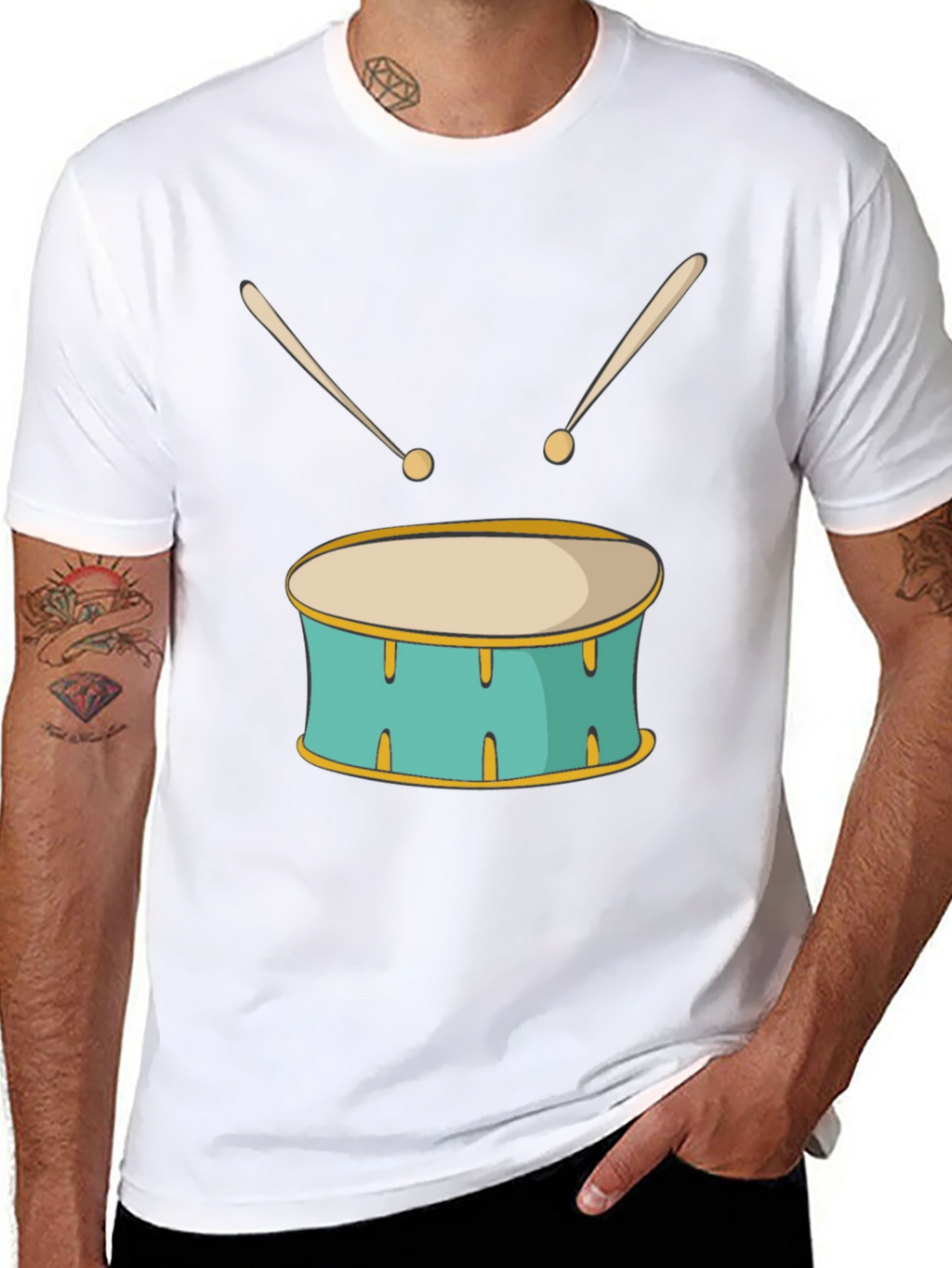 Drum Graphic Black T-Shirt