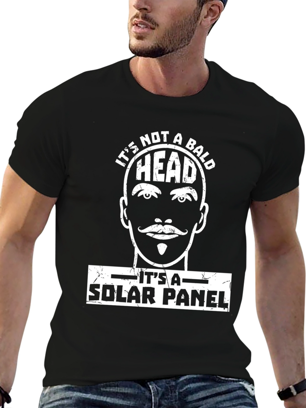 Its Not a Bald Head Solar Panel Funny T-Shirt
