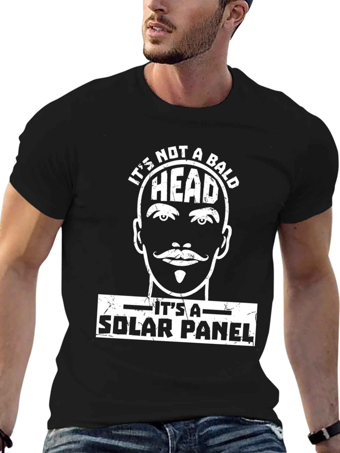 Its Not a Bald Head Solar Panel Funny T-Shirt