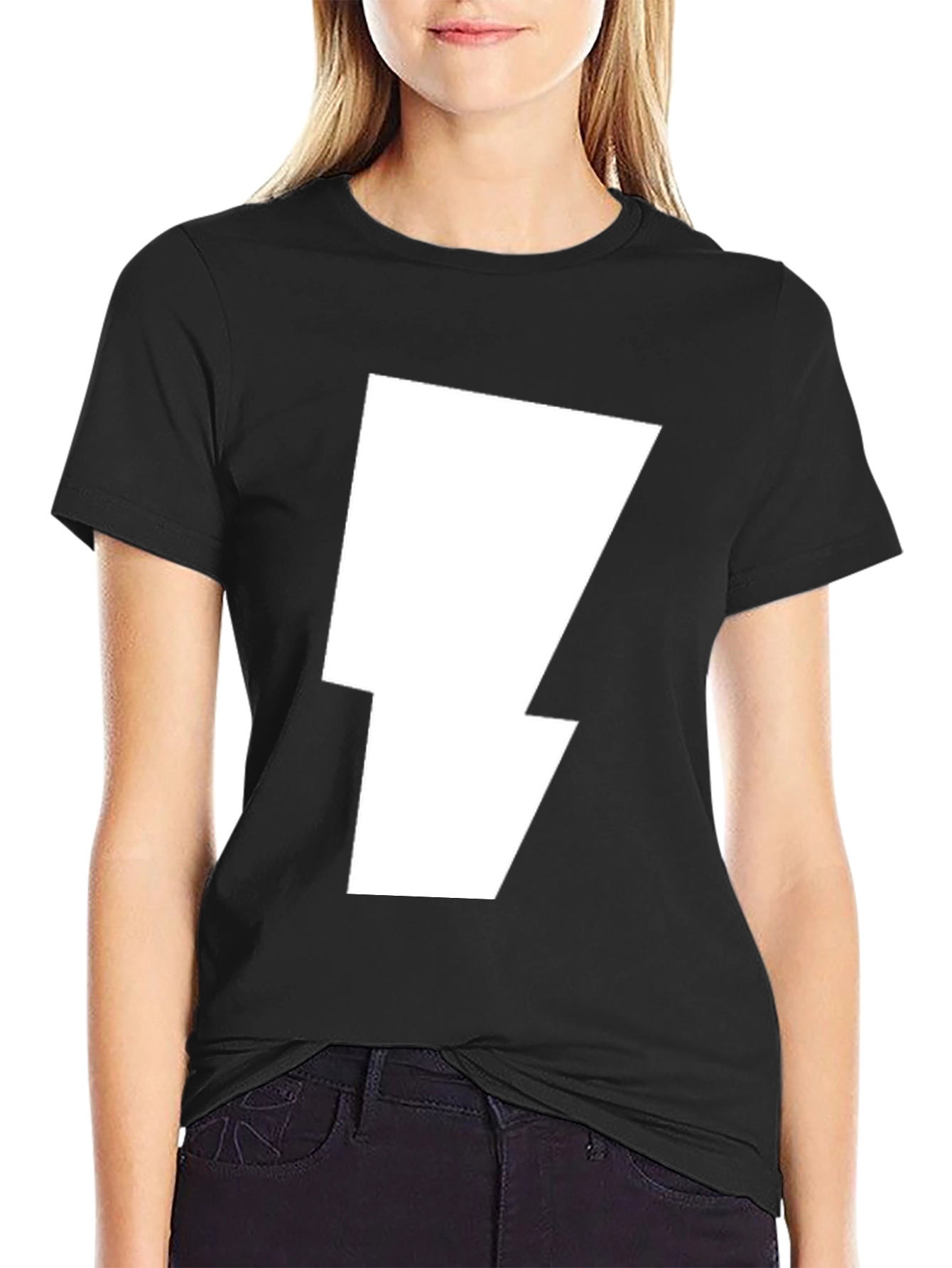 Lightning Bolt Graphic Tee - Bold Stylish Black T-Shirt