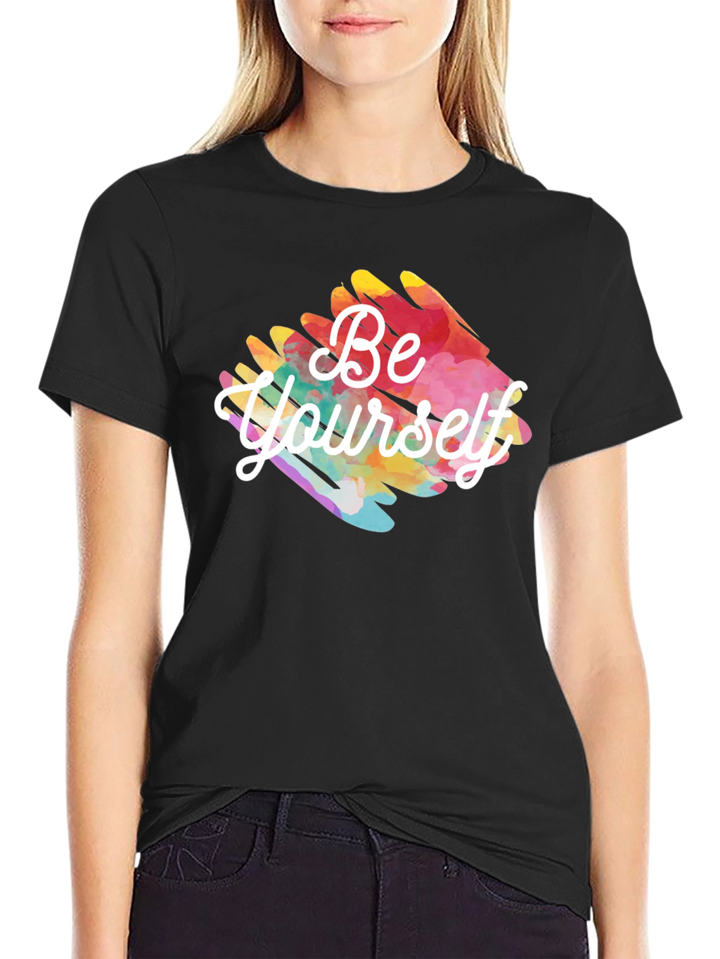 Be Yourself Black Graphic Tee
