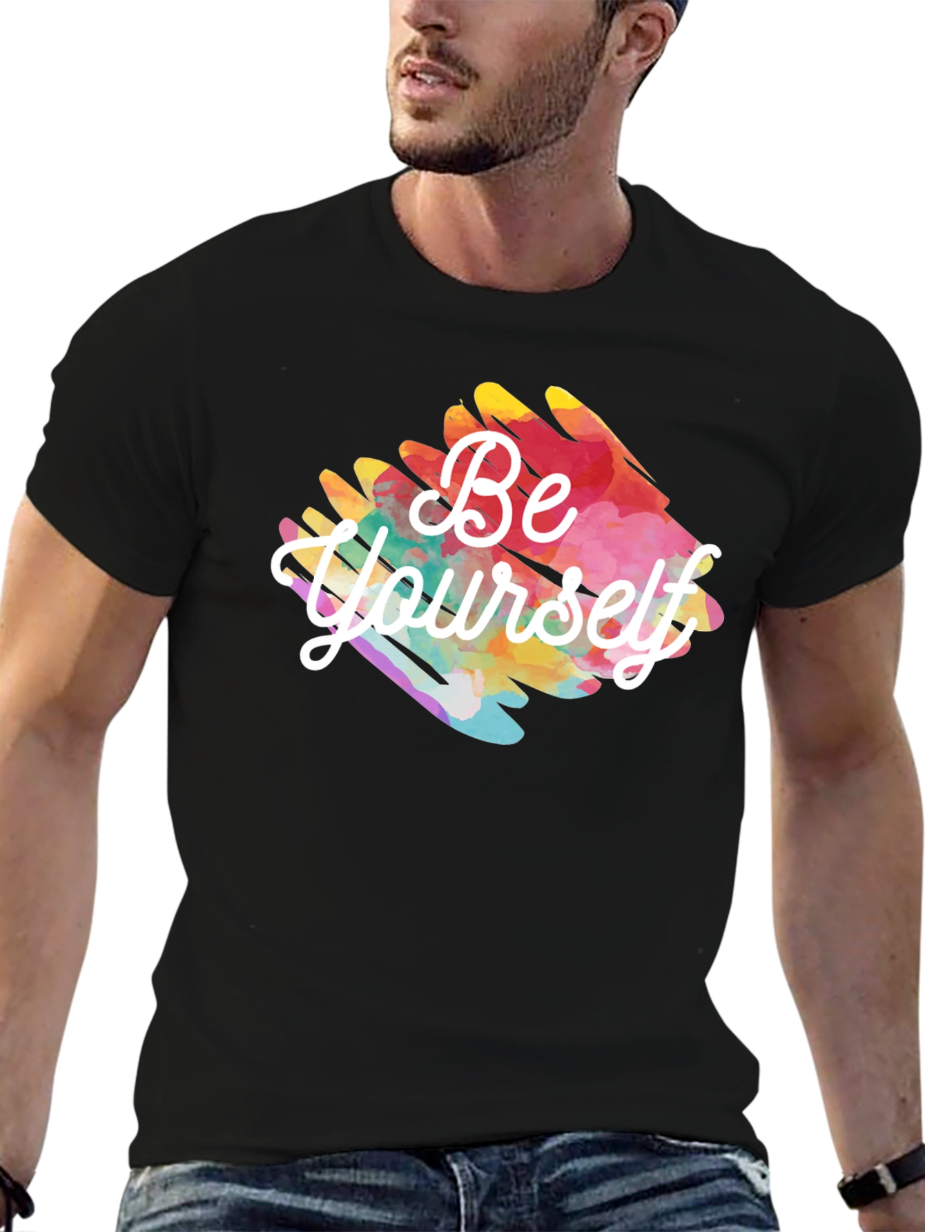 Be Yourself Black Graphic Tee