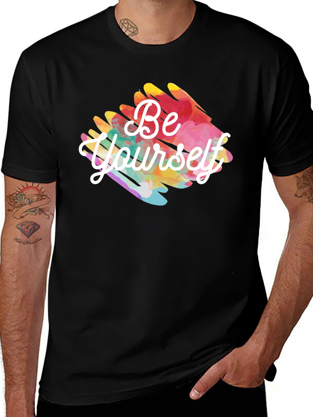 Be Yourself Black Graphic Tee