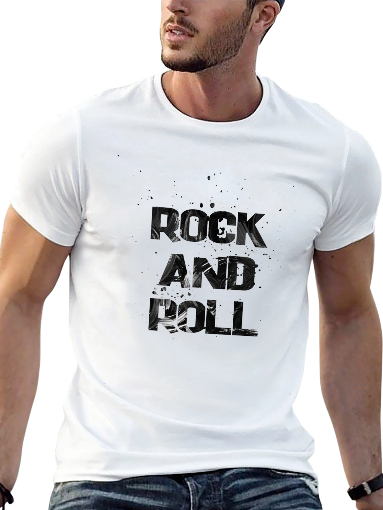 Mens Black Graphic Print T-Shirt
