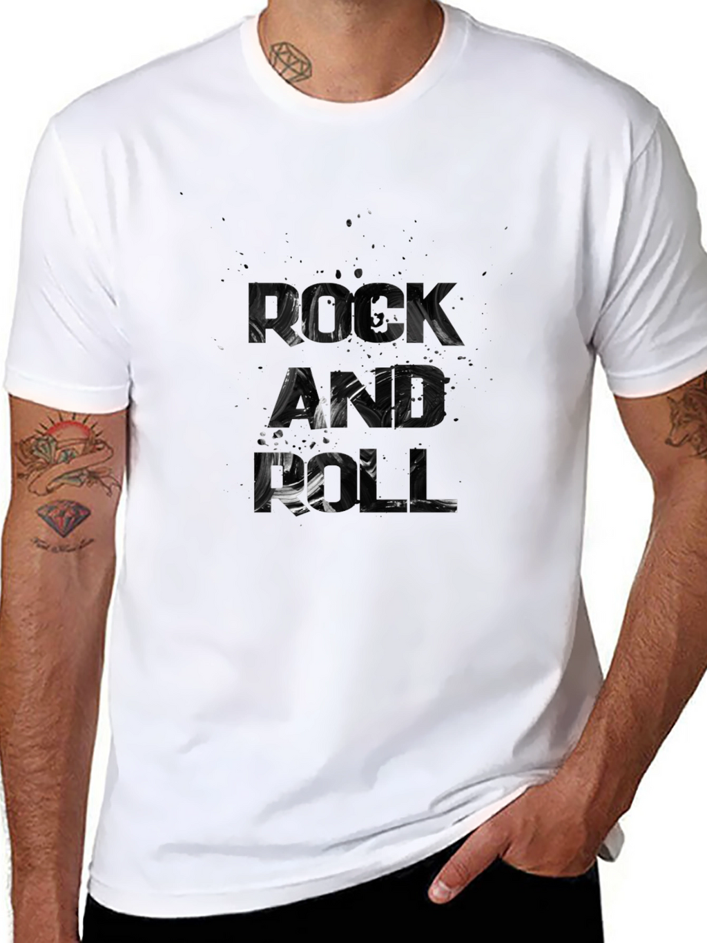 Mens Black Graphic Print T-Shirt