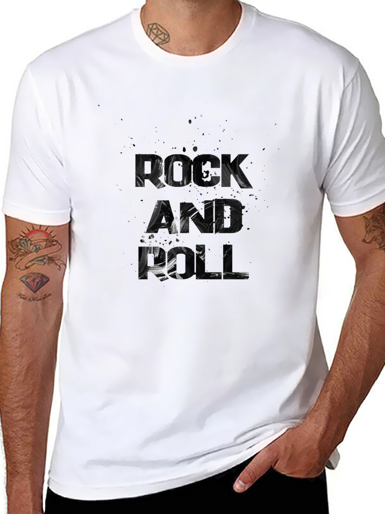 Mens Black Graphic Print T-Shirt