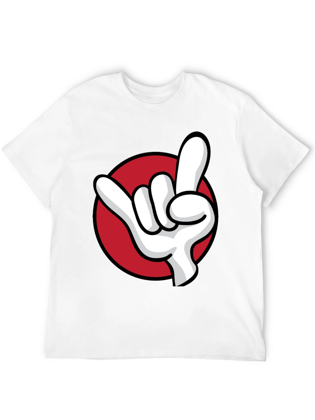 Rock On Hand Graphic Tee - Black Cotton T-Shirt