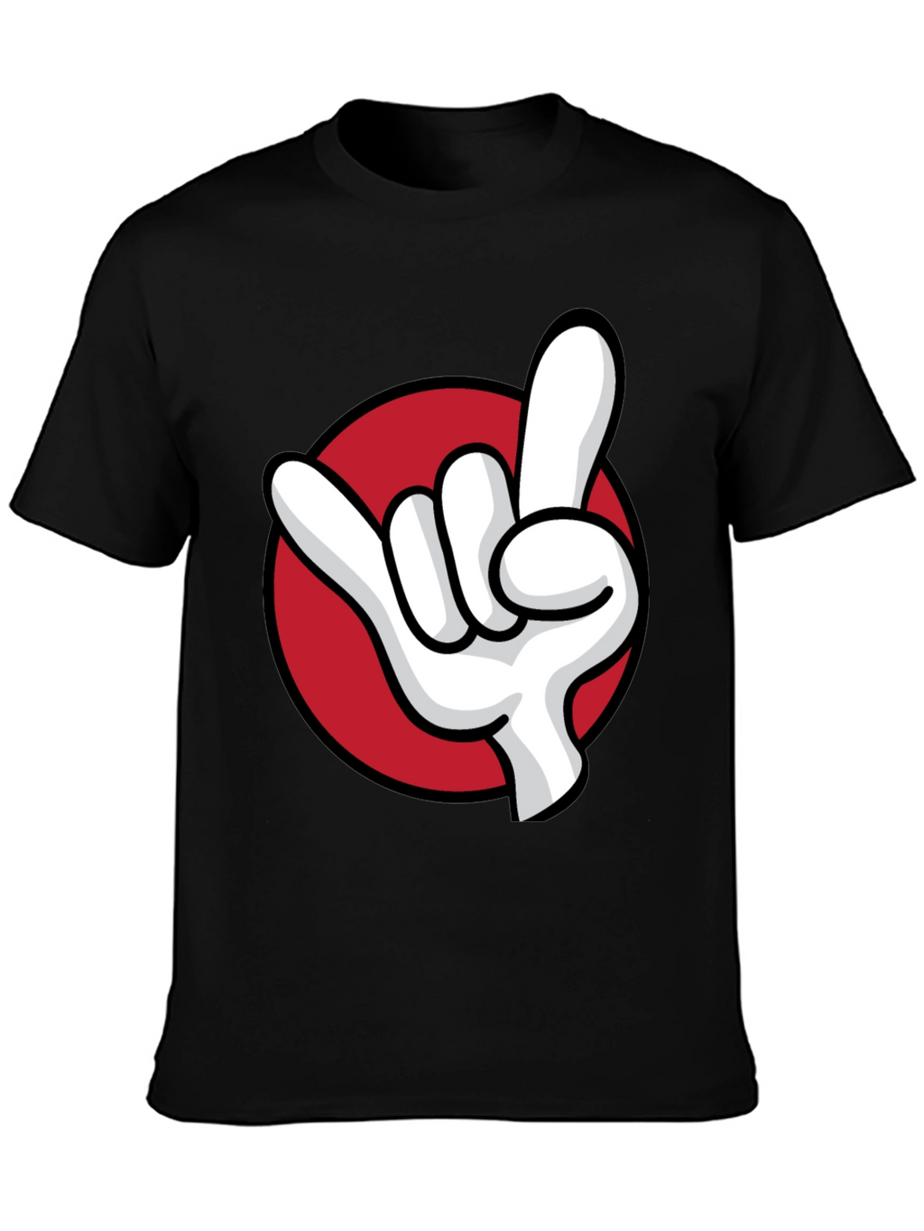 Rock On Hand Graphic Tee - Black Cotton T-Shirt