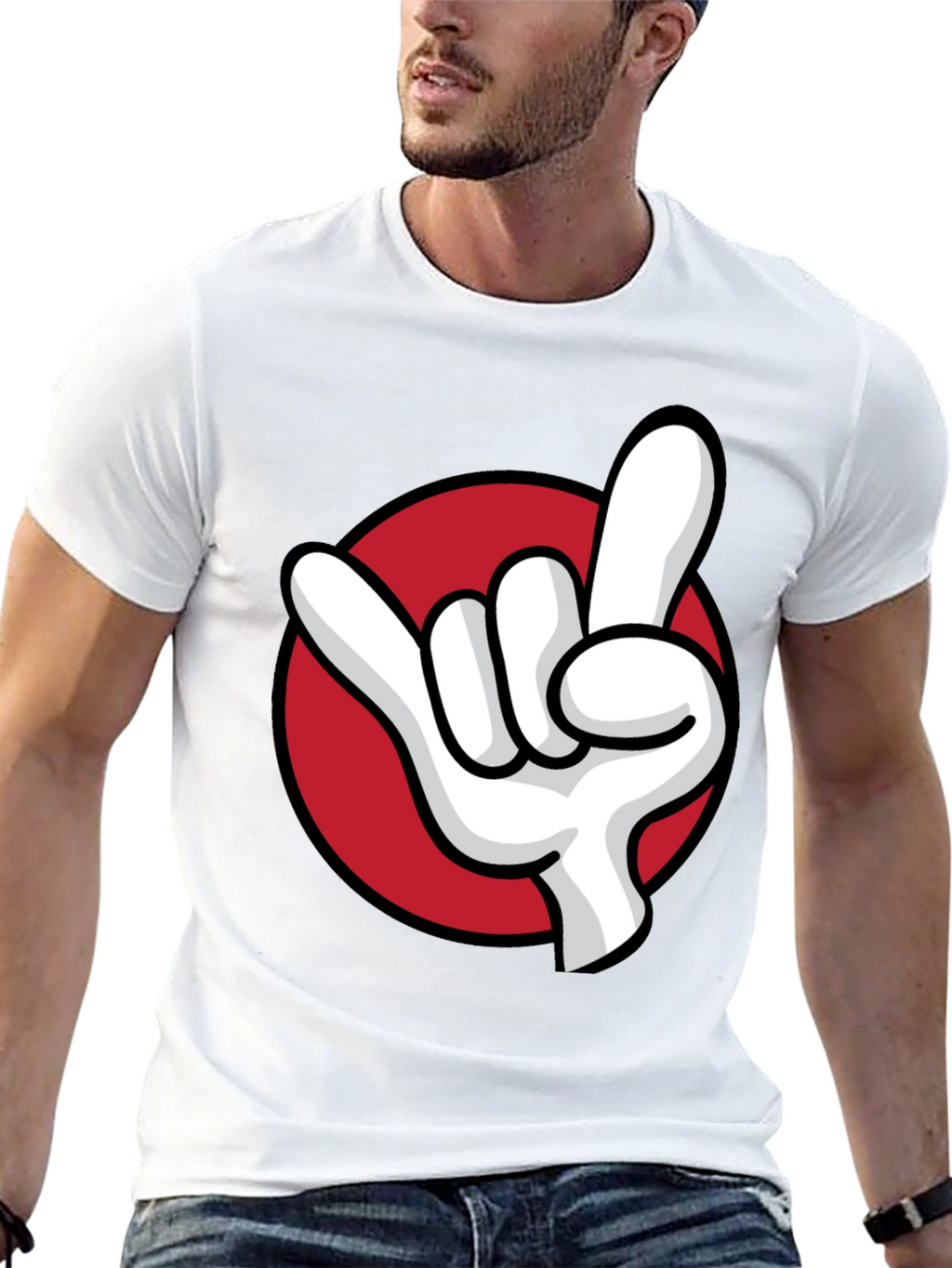 Rock On Hand Graphic Tee - Black Cotton T-Shirt