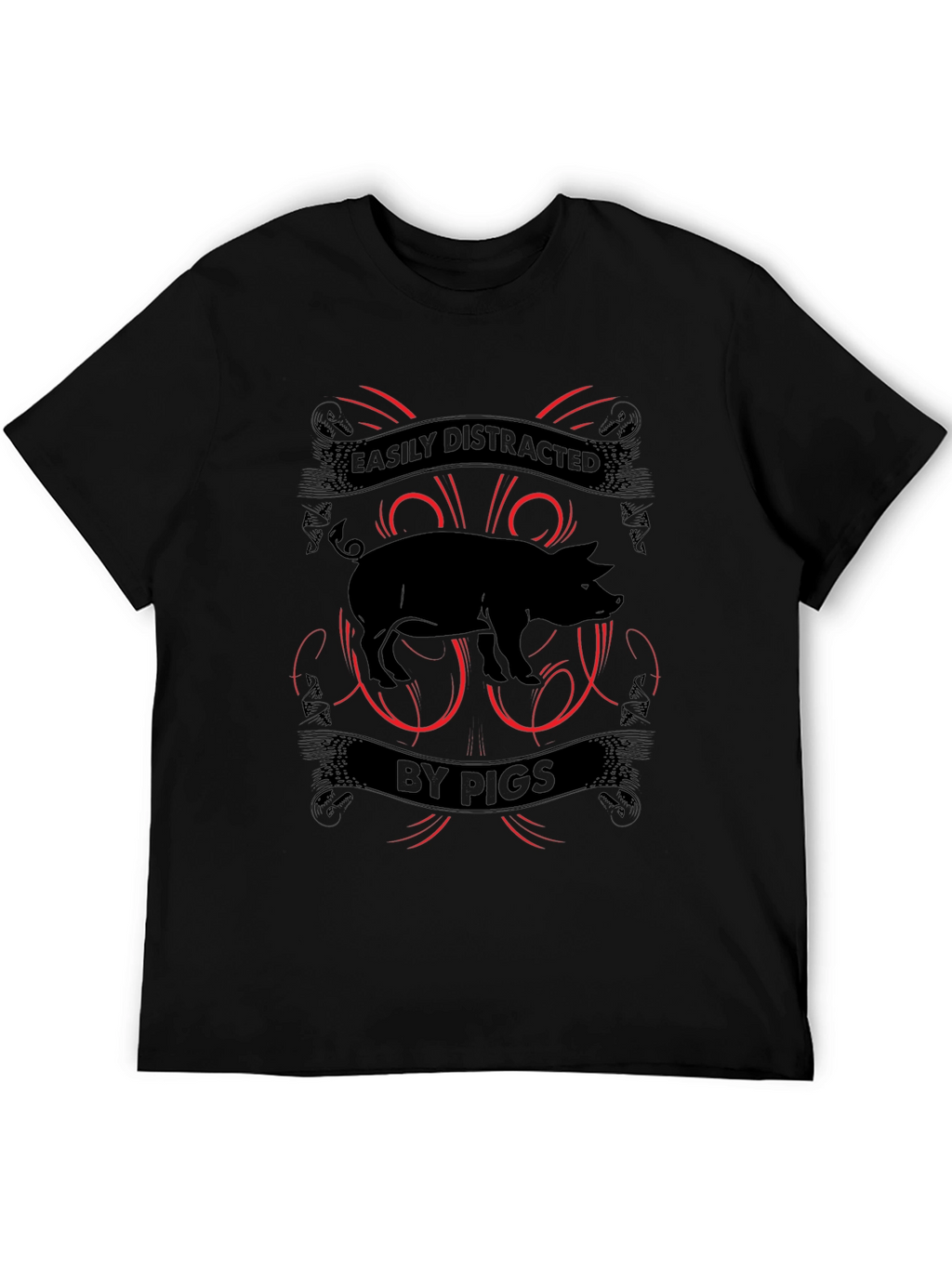 Easily Distracted By Pigs Mens T-shirt