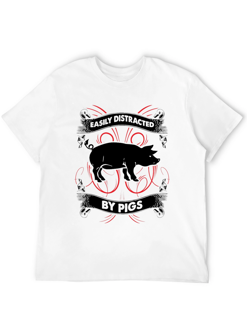 Easily Distracted By Pigs Mens T-shirt