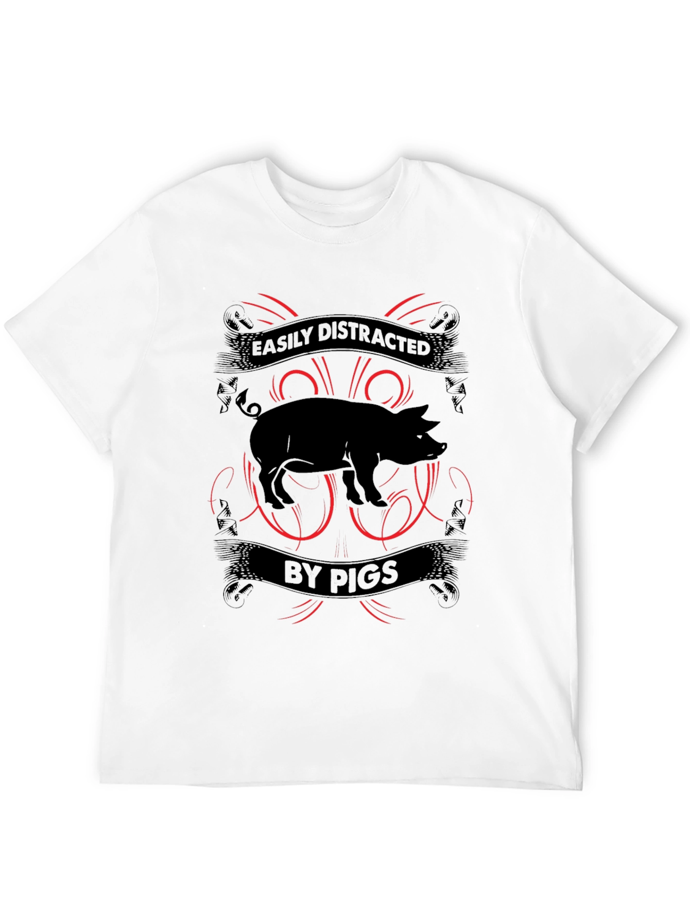Easily Distracted By Pigs Mens T-shirt