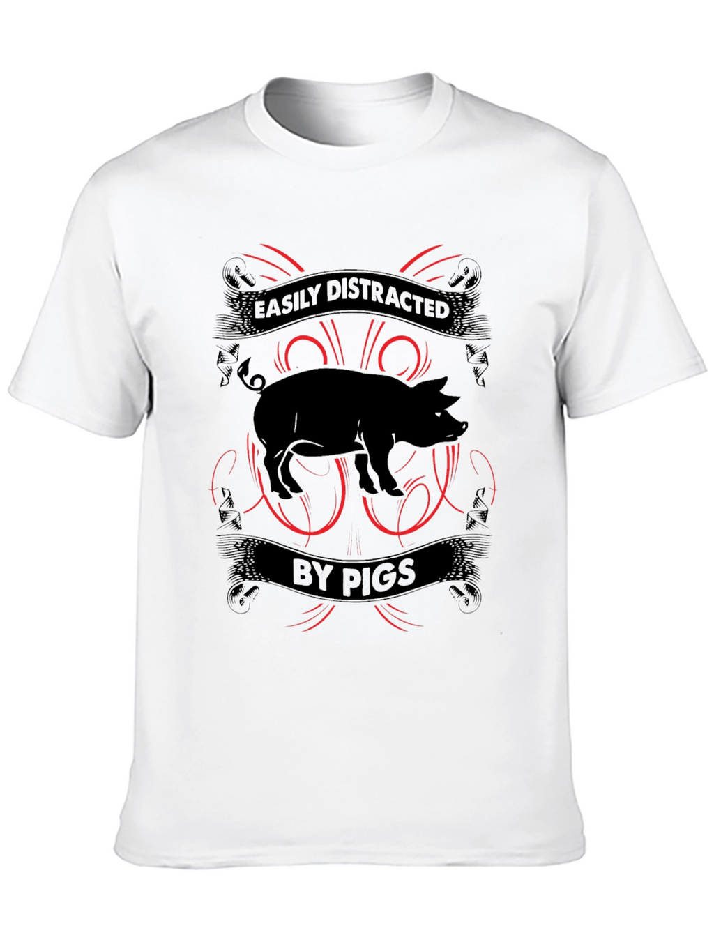 Easily Distracted By Pigs Mens T-shirt