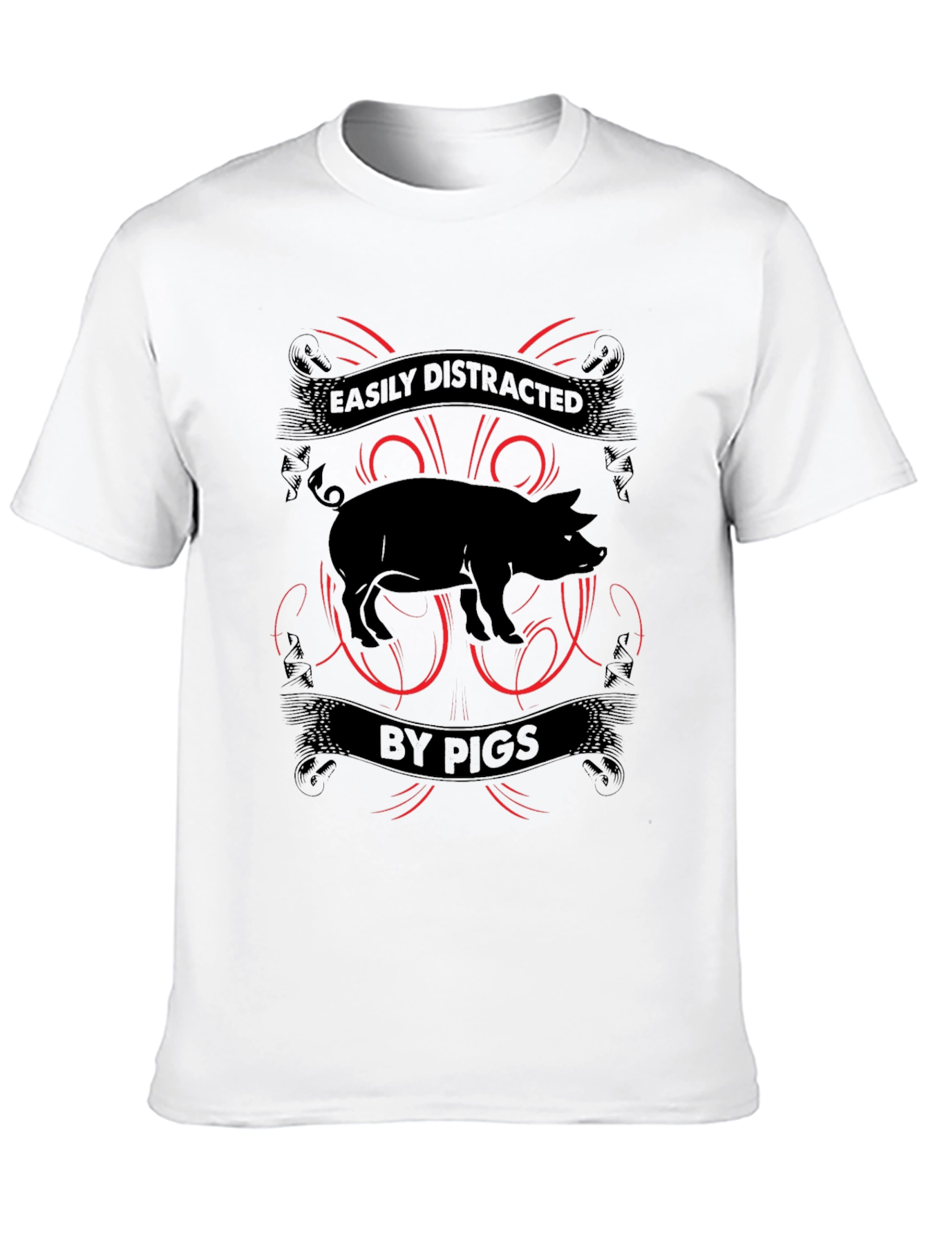 Easily Distracted By Pigs Mens T-shirt