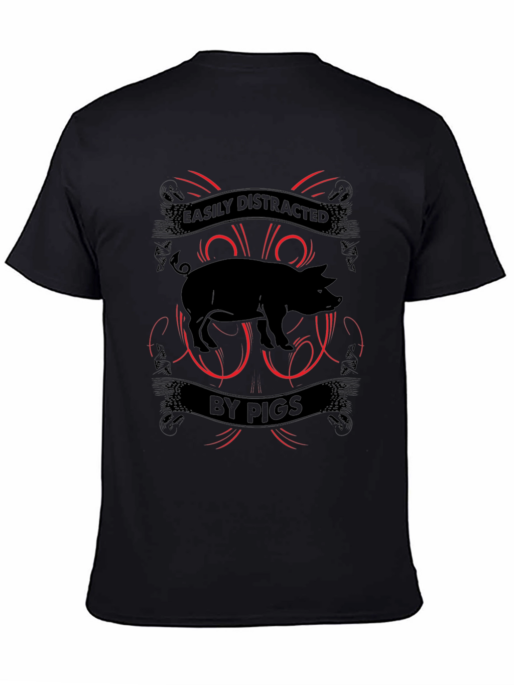 Easily Distracted By Pigs Mens T-shirt