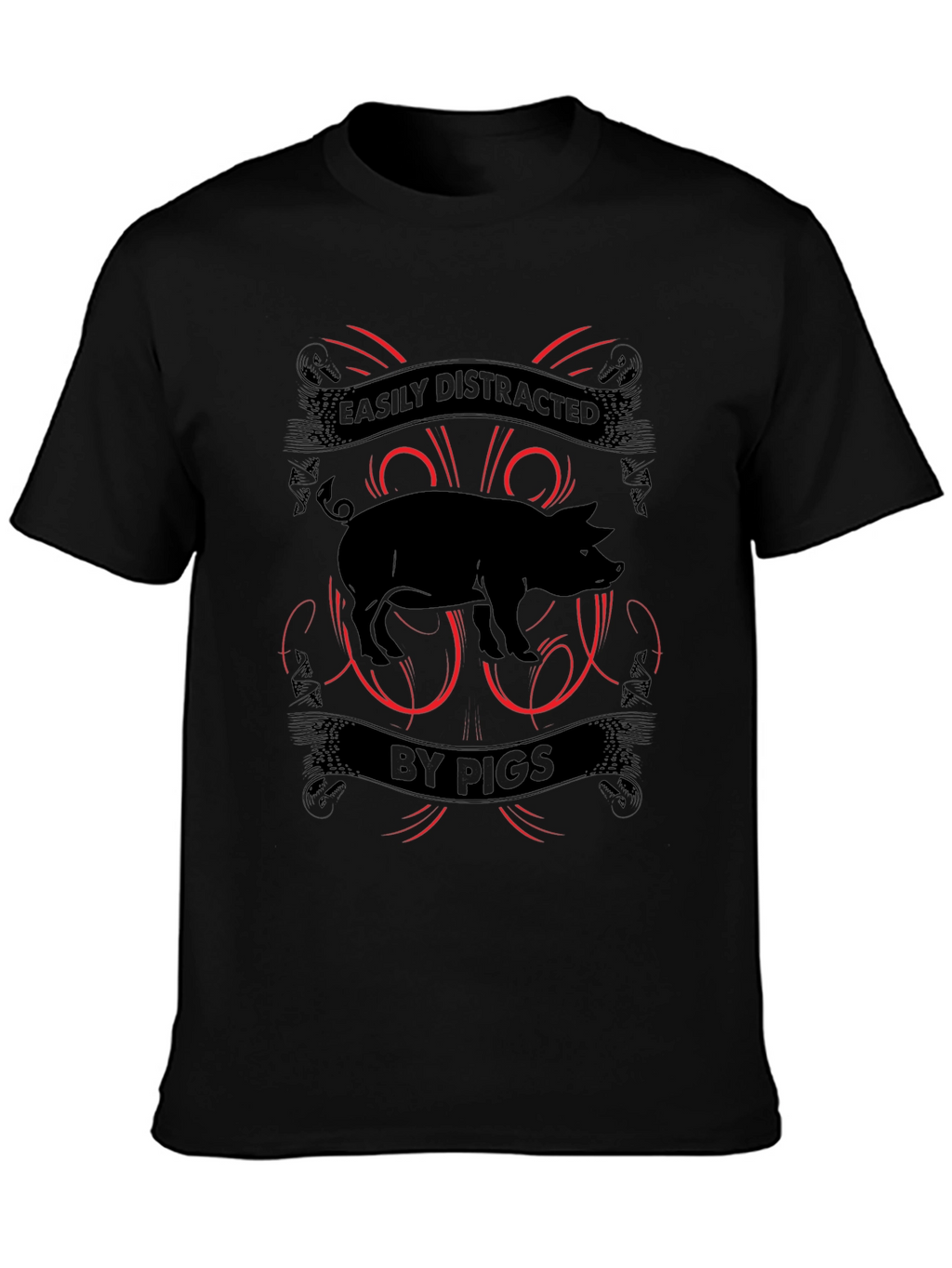 Easily Distracted By Pigs Mens T-shirt