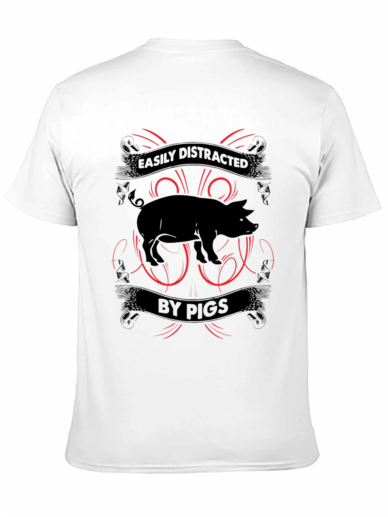 Easily Distracted By Pigs Mens T-shirt