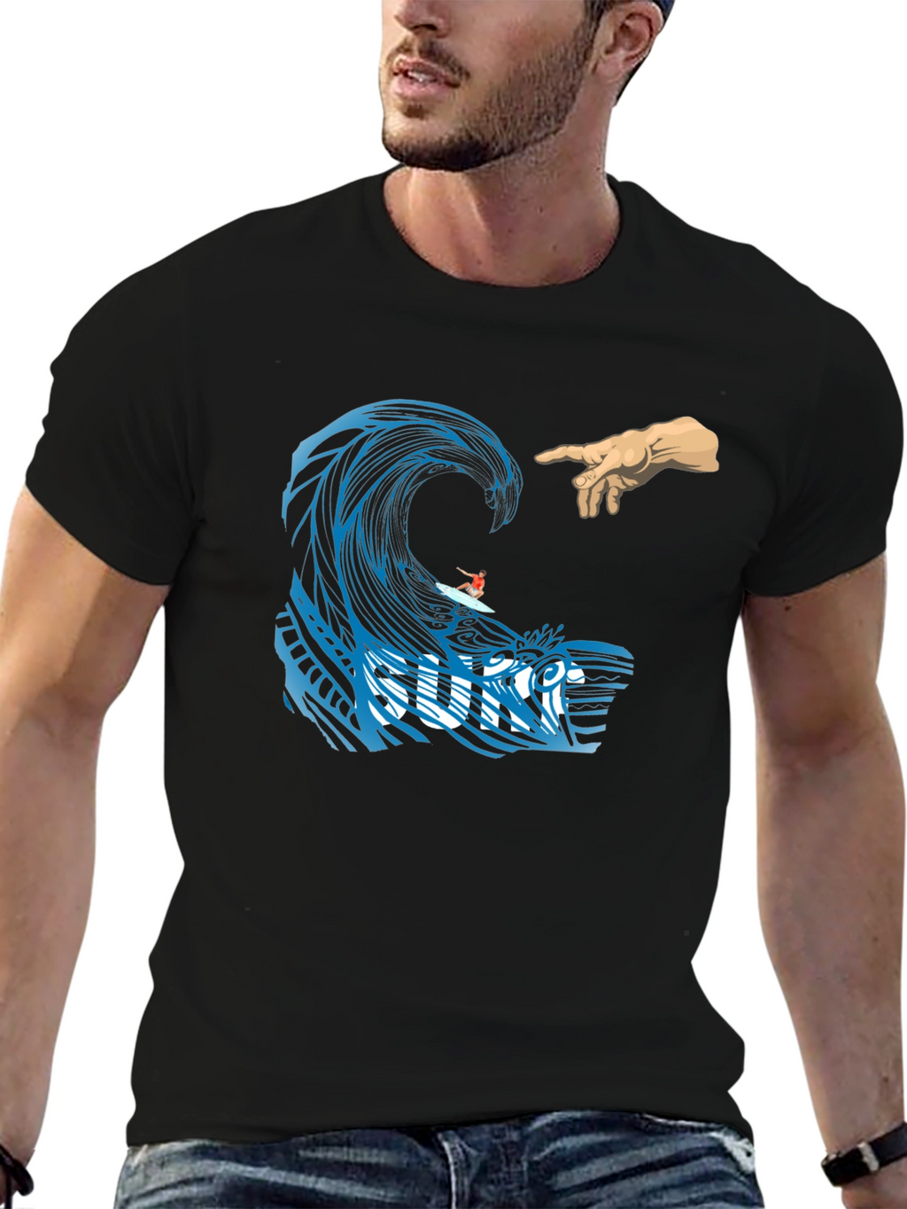 Surf Wave Creation T-Shirt - Unique Graphic Tee