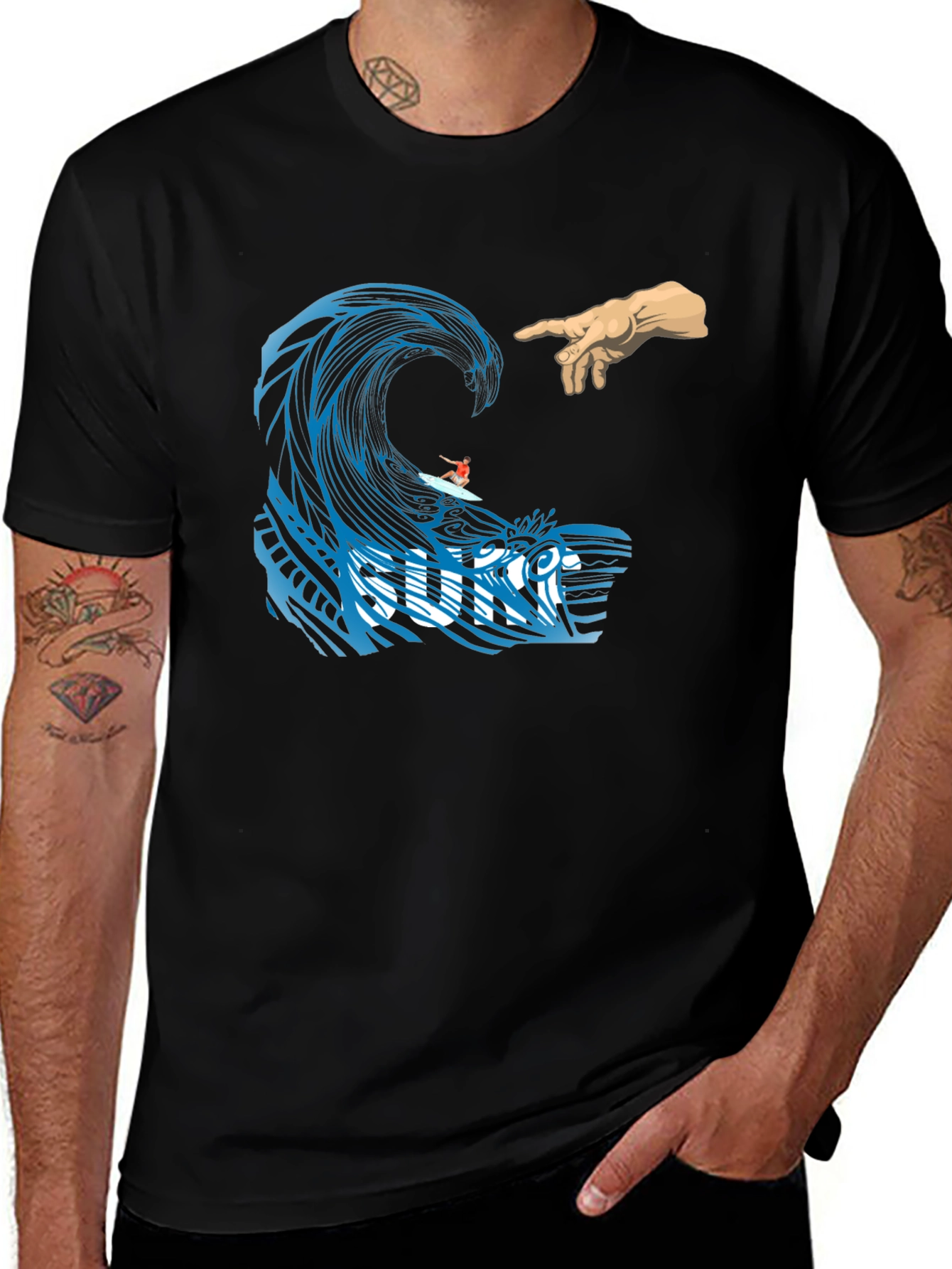 Surf Wave Creation T-Shirt - Unique Graphic Tee