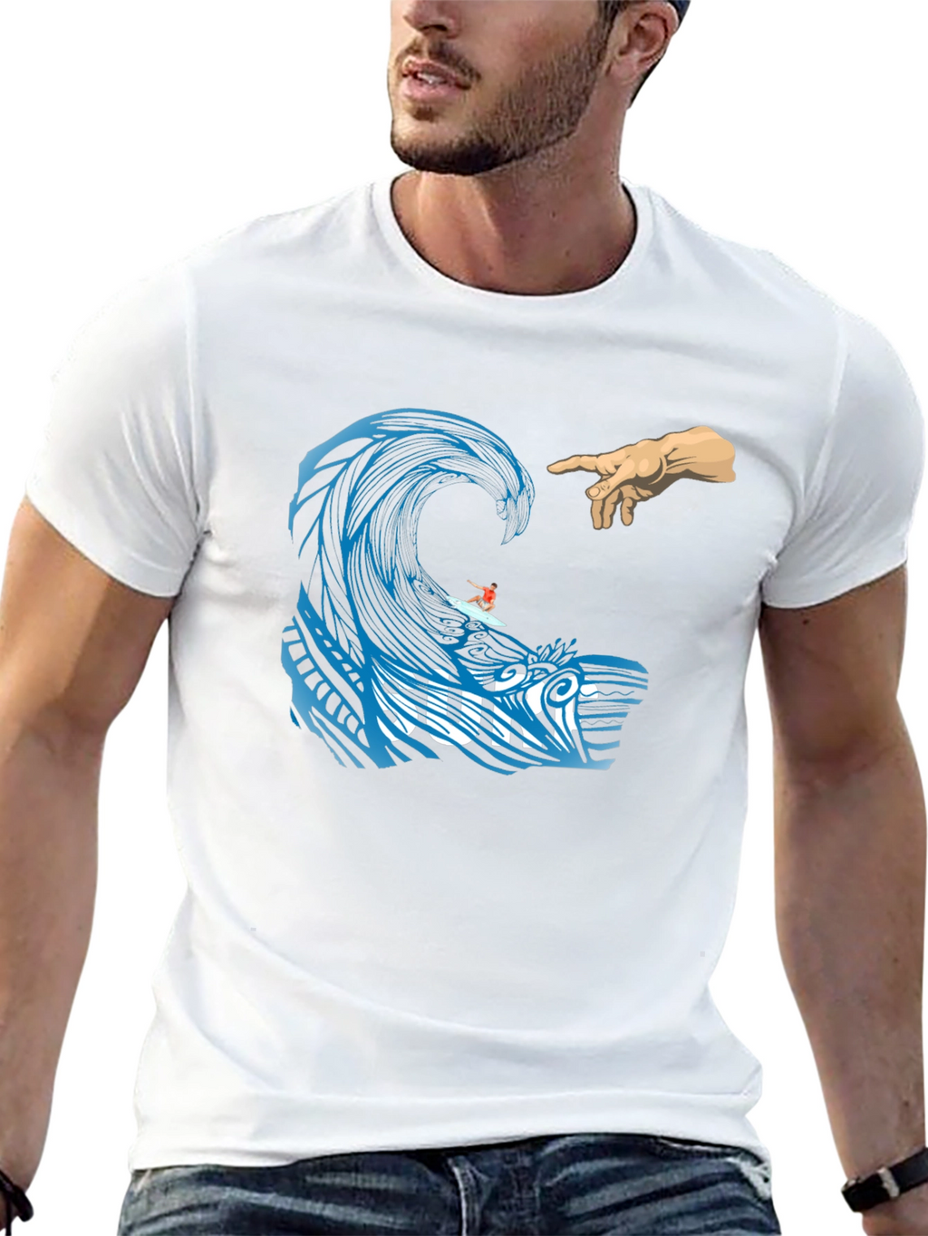 Surf Wave Creation T-Shirt - Unique Graphic Tee