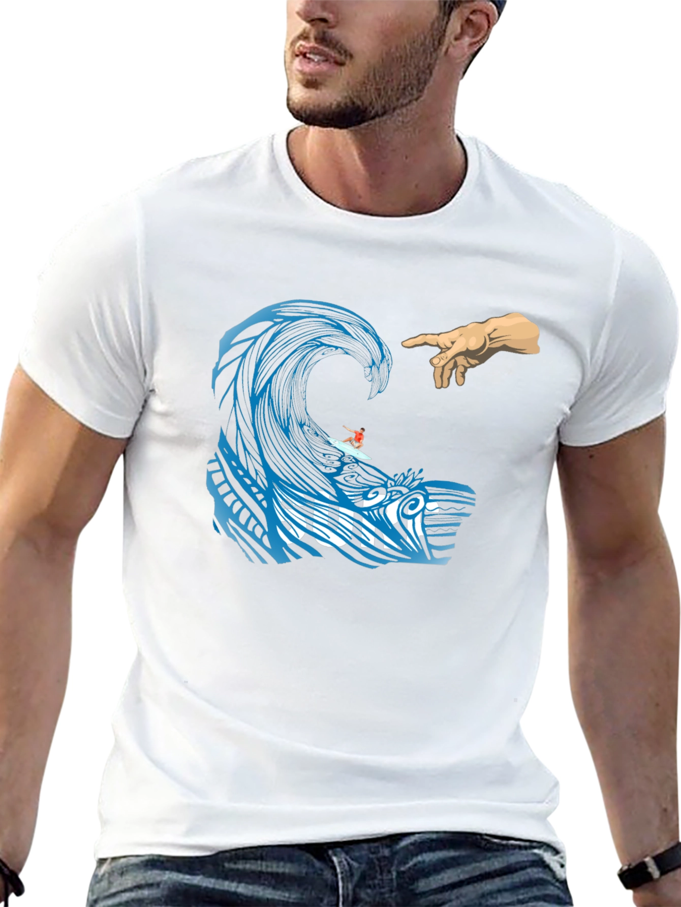 Surf Wave Creation T-Shirt - Unique Graphic Tee